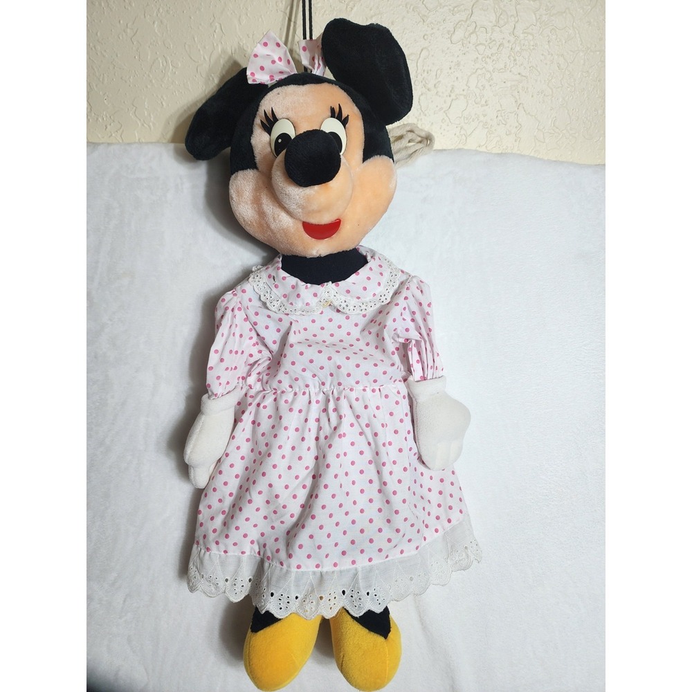 Vtg Disney Minnie Mouse Plush Toy Stuffed Pajama PJ‎ Bag Hide Stuff Fill